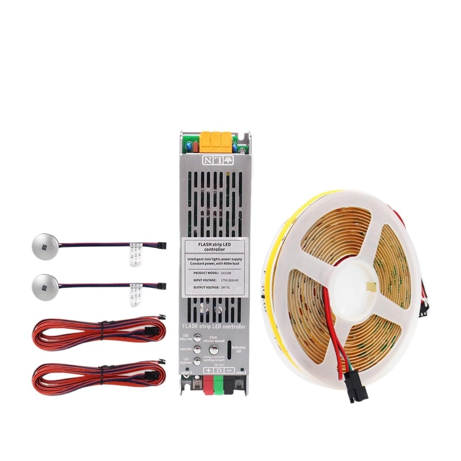 Contrôleur d'éclairage d'escalier Bande Lumineuse LED COB WS2811 5 M, 10 M, 15 M, Avec Détecteur De Mouvement PIR 24 V, 400 W, Contrôleur D'escalier, Éclairage Décoratif pour éclairage intérieur sous