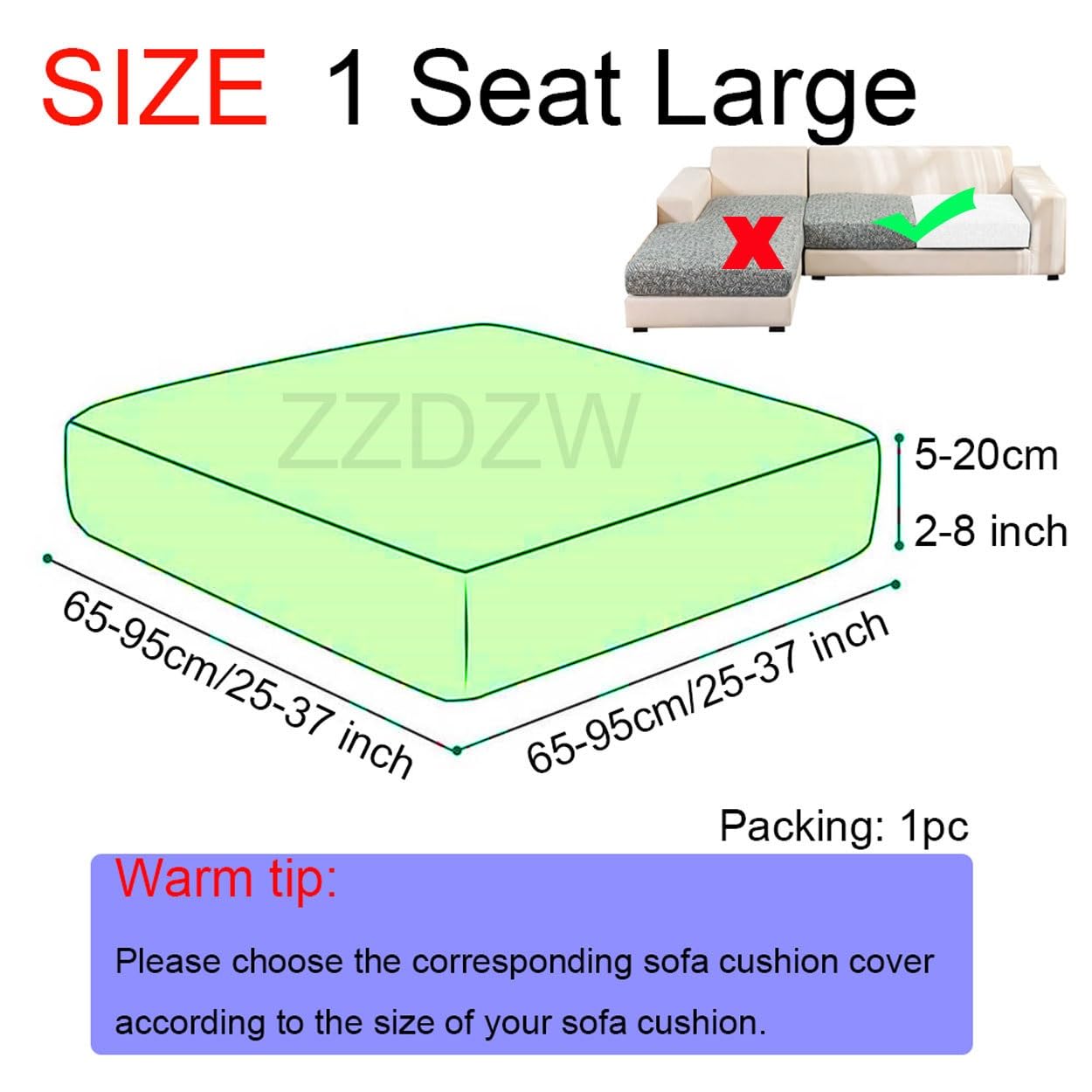 Coprisedile per Divano con Penisola,3/2/1 posti Separati Federa per Cuscino per Divano del Sedile Elasticizzato,Ciniglia Copri Seduta Divano Copri Cuscino Divano Lavabile ( Color : #10 , Size : 1 seat