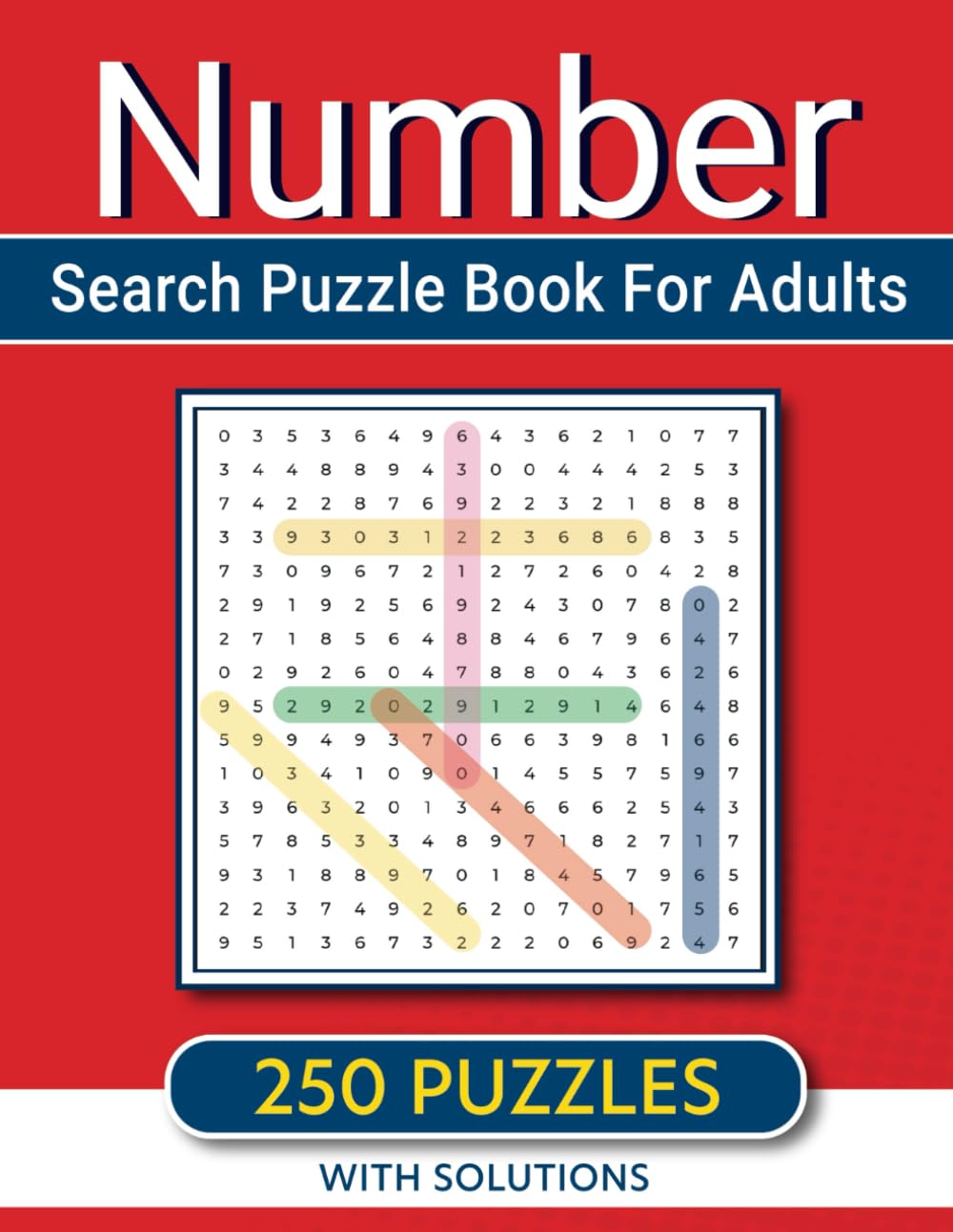 Number Search Puzzle Book For Adults