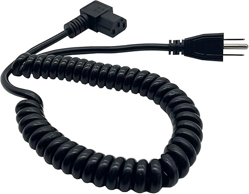 Miniatura 6 de Cable de alimentación en espiral hembra de 3 clavijas, cable de alimentación de CA de 3 clavijas, cable de alimentación de 8.2ft8 pies, cable de