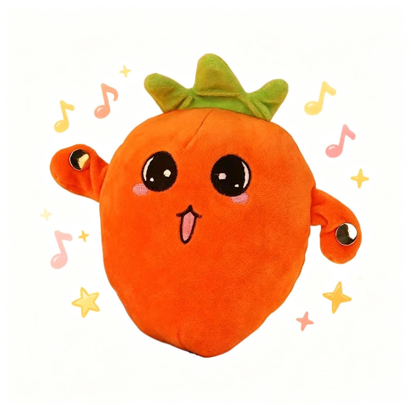 Interactive Music Plush Toy, 8 Inch Musical Carrot Soft Sensory Toys, Cute Plush Carrots Tummy Time Toys Pillow with Touch Sensor, Funny Musical Piano Fruit Educational Cuddly Toy for Kids Gift