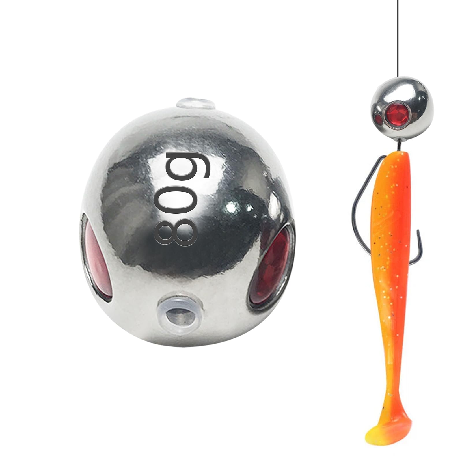 Fpeinc - Poids de pêche en alliage de tungstène - Pivotant - Double anneau - 45 g - 200 g - Haute rigidité - Pour la pêche en eau salée