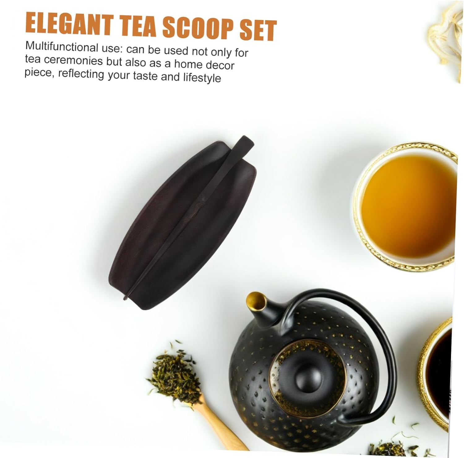 SOLUSTRE 1set Chinese Wood Tea Leaf Spoon Set Creative Sandalwood Tea Ceremony Accessories Scoop Set for Kung Fu Rituals for Loose and Coffee Bean Presentation