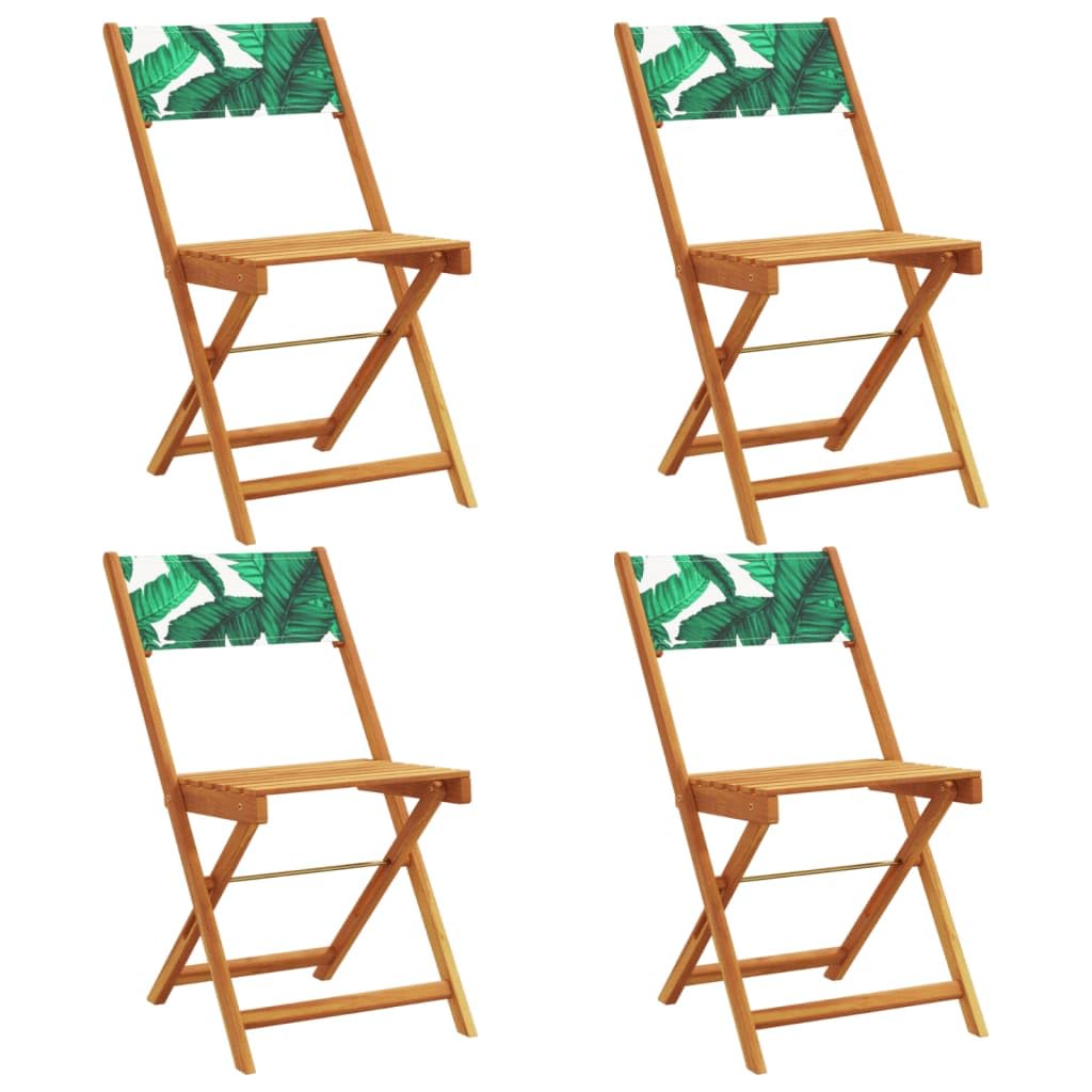 Chaise pliante d'extérieur en bois durable et toile verte haut de gamme