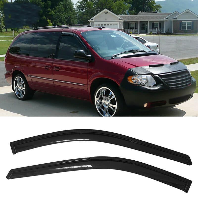 Original 2pcs Window Shade, Out-Channel Rain Guards, Window Visors Compatible with 1996-2007 Dodge Caravan Grand Caravan Chrysler Town & Country 1996-2000 Plymouth Grand Voyager 92305