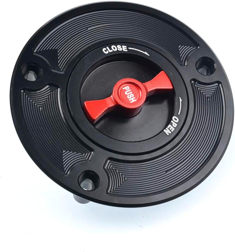 Gas Fuel Tank Cap For Suzuki GSXR600 750 1000 GSXR GSXR1000 K4 K5 K6 K7 K8 K9 2010-2020 SV650 GW250 Bandit GSF 650 1250 GSX1300R (Black and Red)