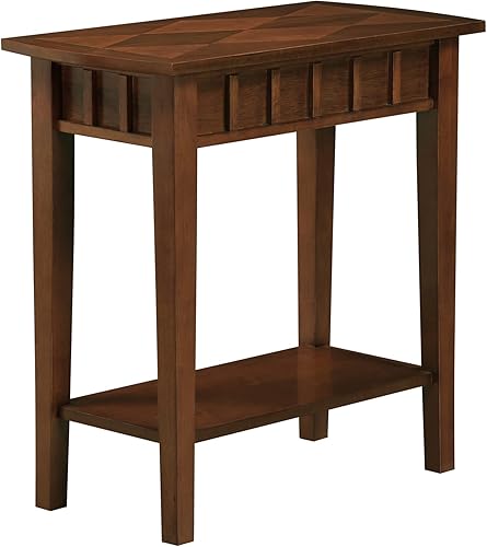 Convenience Concepts Dennis - Mesa auxiliar con estante, color espresso