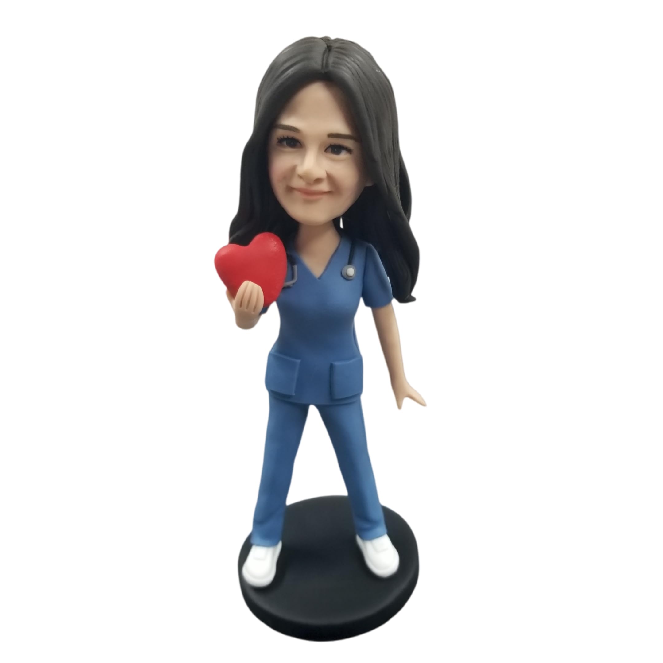 Figura 3D personalizada de cabeza bobblehead, figura de enfermera, adorno de escritorio para personal médico, regalos para enfermeras y trabajadores de la salud