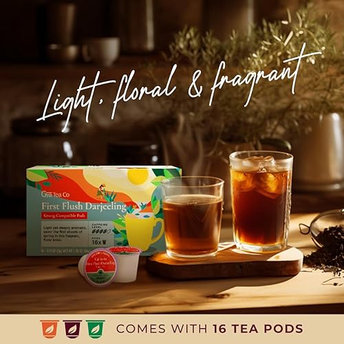 Miniatura 2 de Gya Tea Co First Flush Darjeeling - Tazas K de té negro para Keurig  Tazas K de té suave con cafeína para Keurig  Comienza el día con cápsulas de té