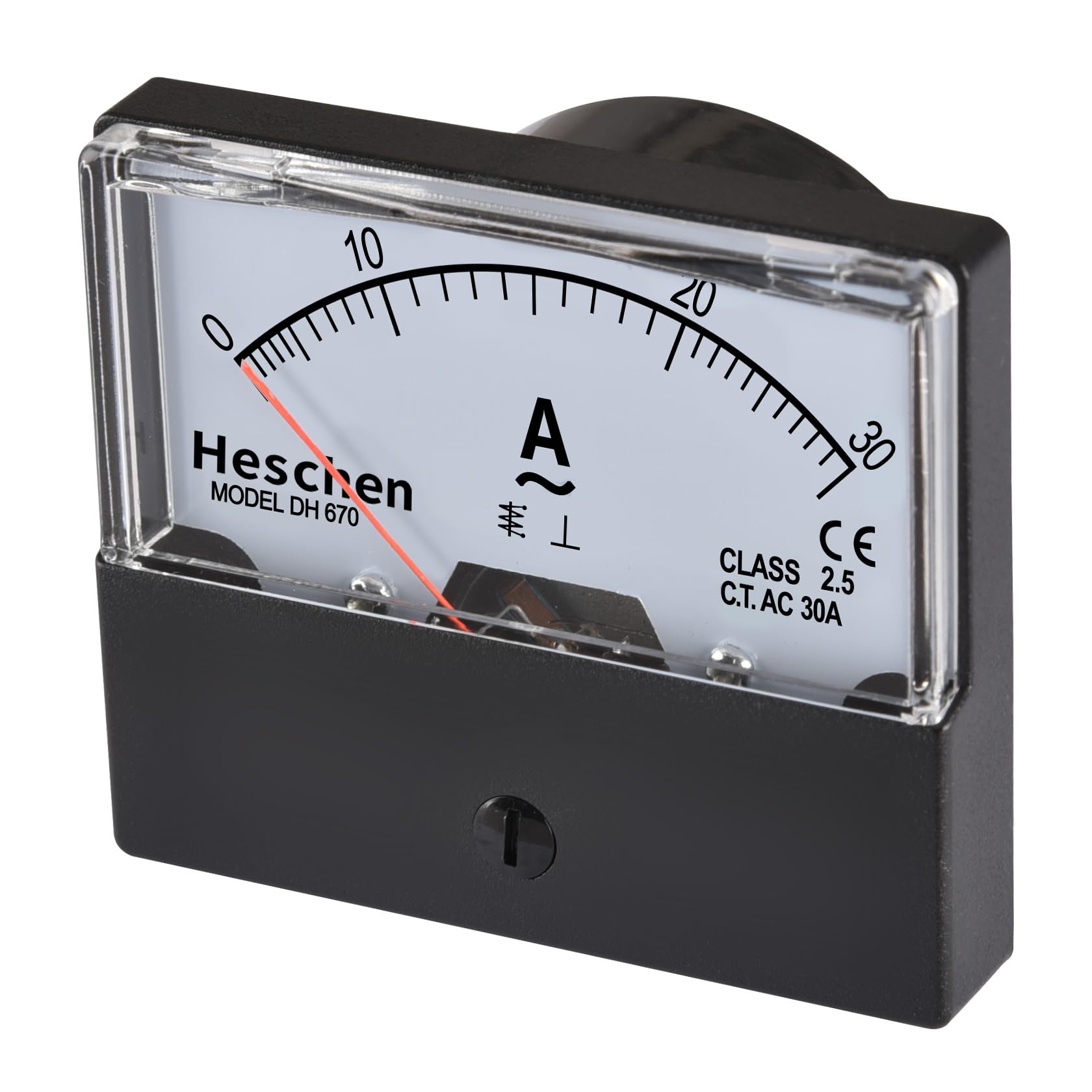 Heschen DH-670 AC 0-30A amperomierz panelowy prostokątny klasa 2.5 CE
