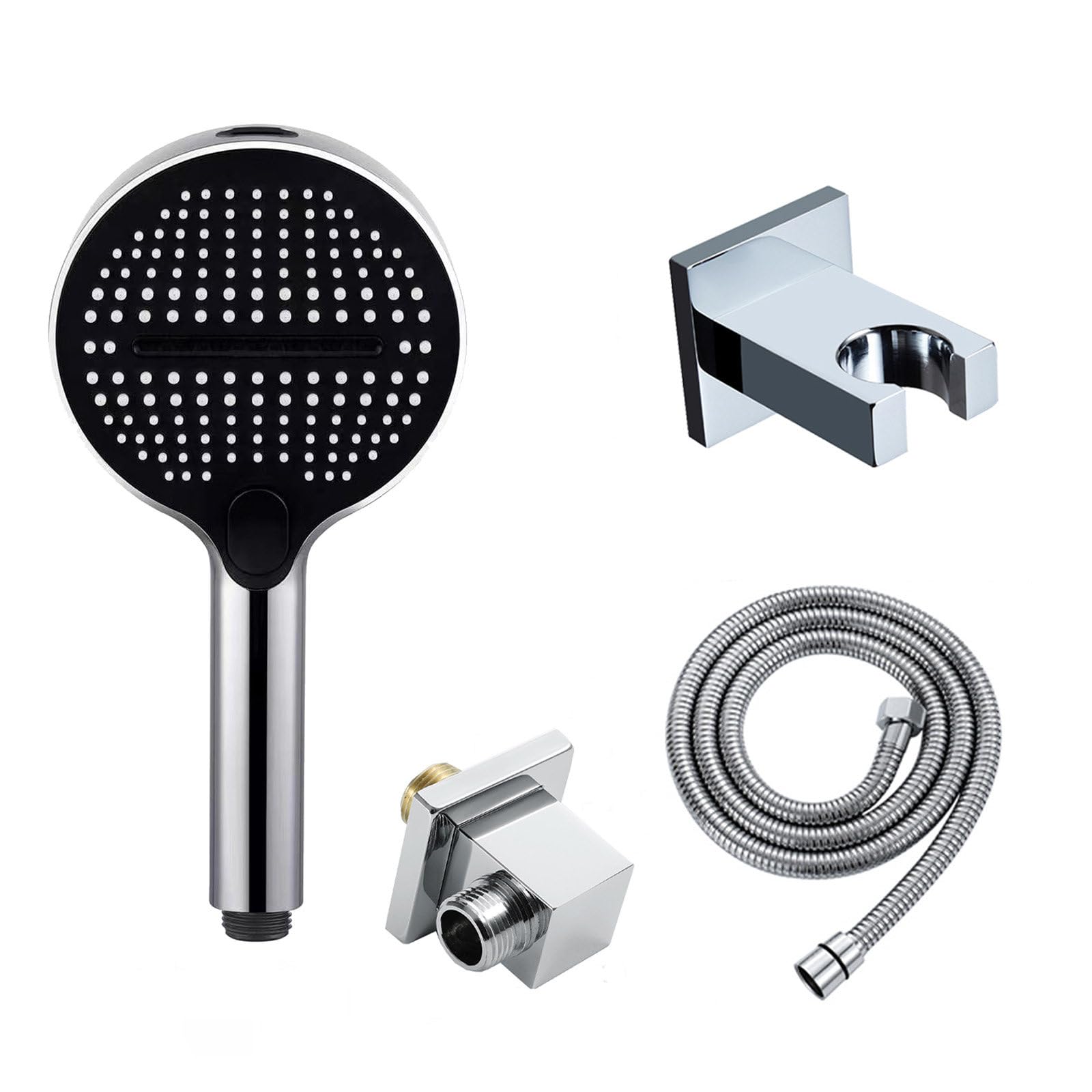 Billg Cabezal de Ducha de Mano de Alta Presión de 6 Modos, Alcachofa de Ducha de con Manguera de 1,5 m y Soporte, Antical Ahorro de Agua, Cabezal de Ducha Universal para Baño, Cromado