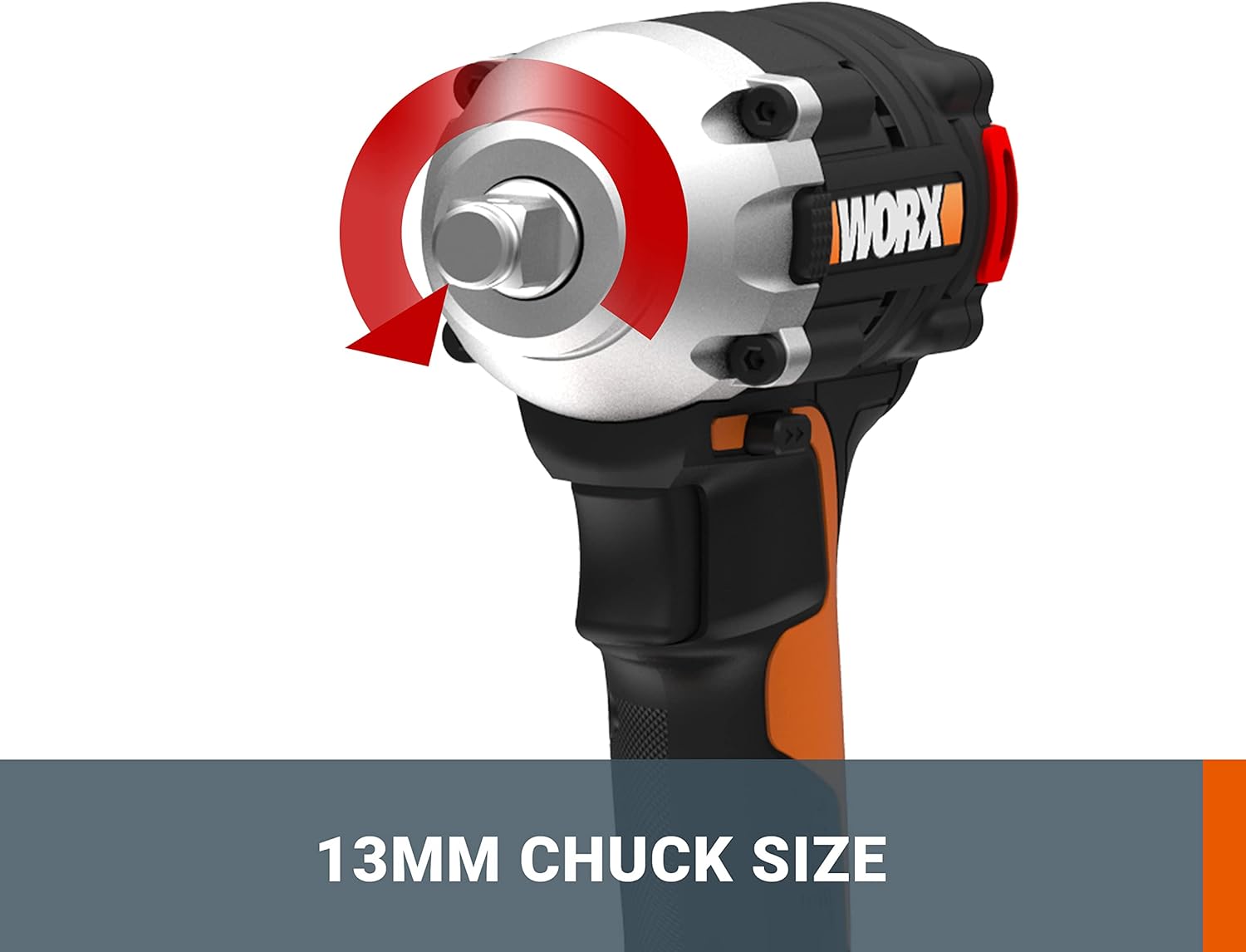 WORX 20V WX272 Cordless Impact Wrench, Max Torque, 300 Nm, 3 Speed, Brushless Motor, Compact and Lightweight, with Hook and Screw End, with 2 x 2Ah Batteries and Fast Charger