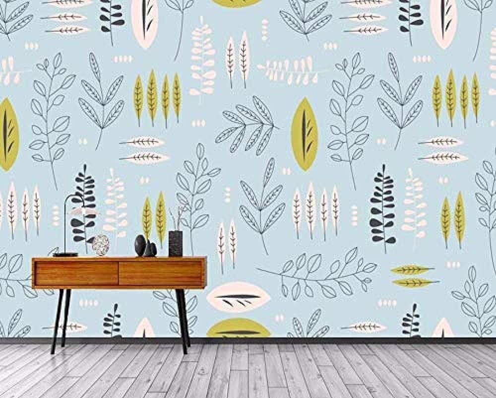 Amazon スタイリッシュなミニマルな植物の葉壁紙壁壁紙装飾3d壁紙ペーストリビングルーム寝室の壁壁画 250cmx175cm 98 4x68 9inch 壁紙