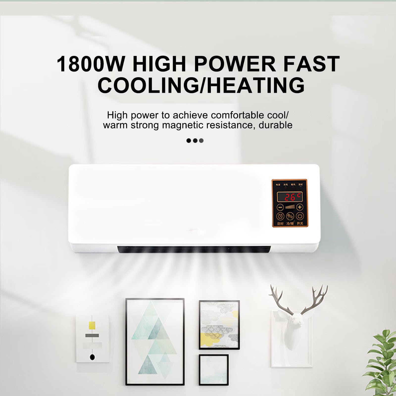 Climatiseur, Polyvalent Climatisation Portables Compacts, Refroidisseur d'Air Mural avec Écran Tactile, 12000 BTU pour Espaces Intérieurs, UE 220 V