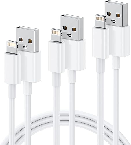 Cable de carga para iPhone de 6 pies (paquete de 3), cable USB a Lightning para Apple iPhone 14131211 Pro MaxXSXR8, sincronización de datos de alta
