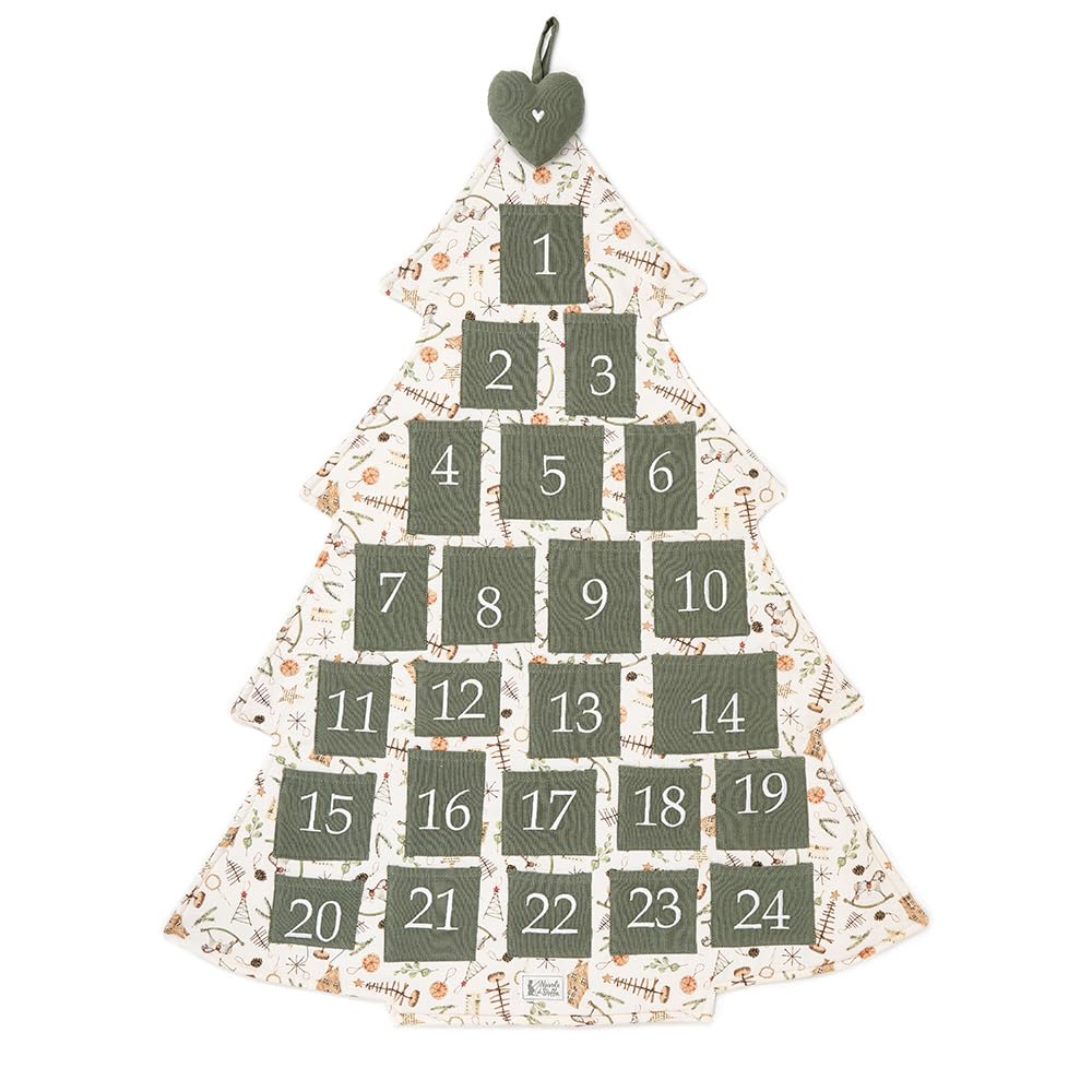 Calendario perpetuo da Appendere Albero di Natale, Vintage Ricordi 35xH84 cm