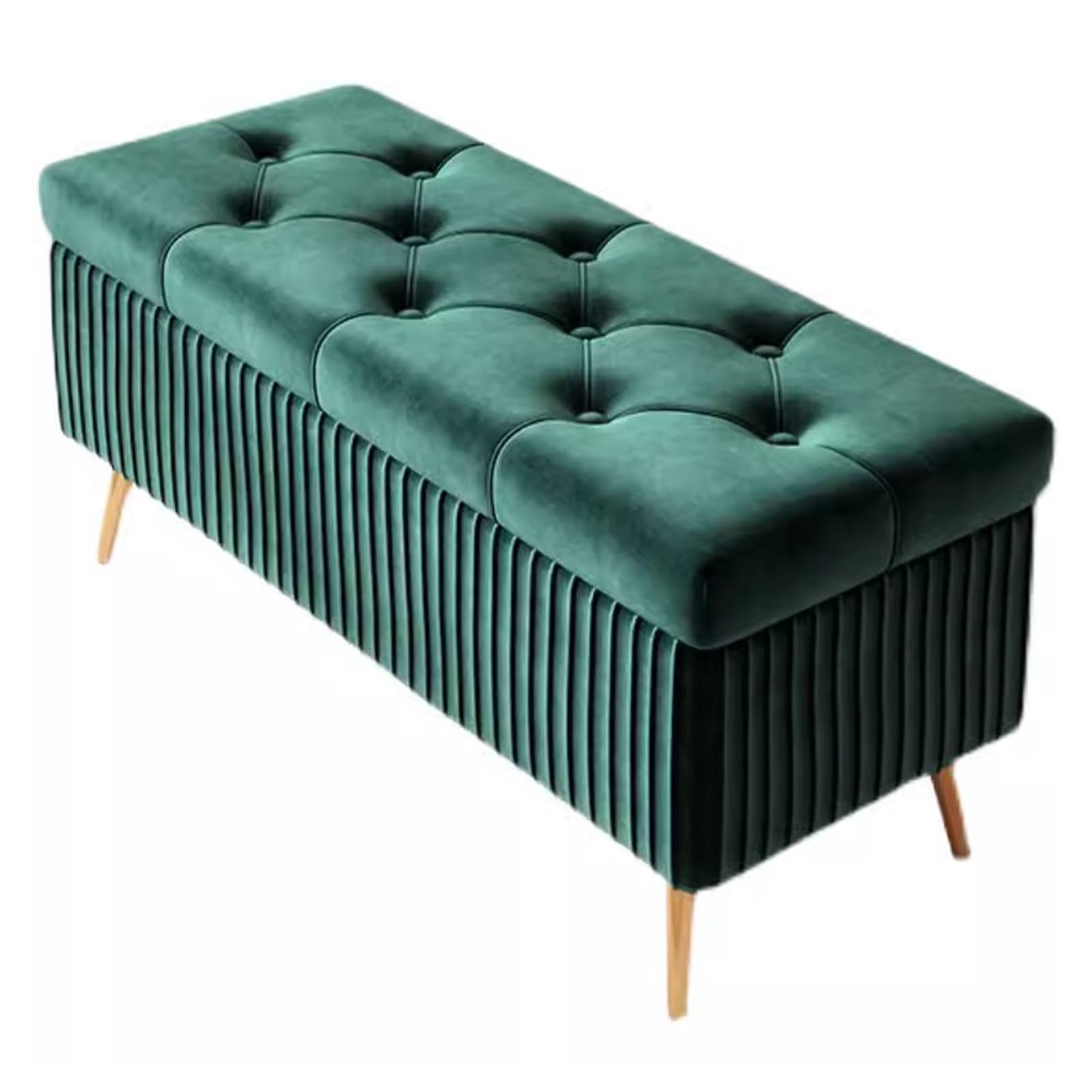 Tabouret bout de lit vert foncé Slish Bench petit banc de chambre 40 cm