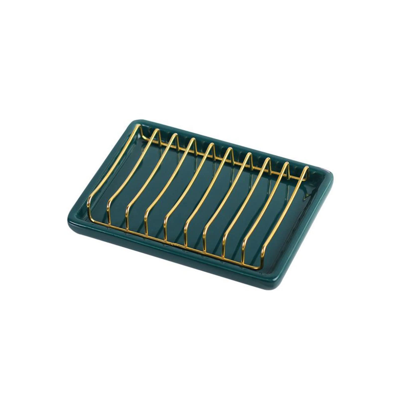 JINGYAN Soap Dishes Ceramic Tray, Soap Dish, Household Bathroom Hotel 304 Stainless Steel Drain Rack