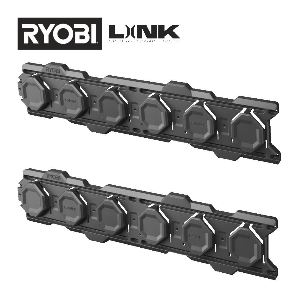 Ryobi - Kompletny zestaw do montażu link, do garażu i warsztatu (7 sztuk) - Syteme LINK - RSLWPK-7PC, zielony & antracytowy