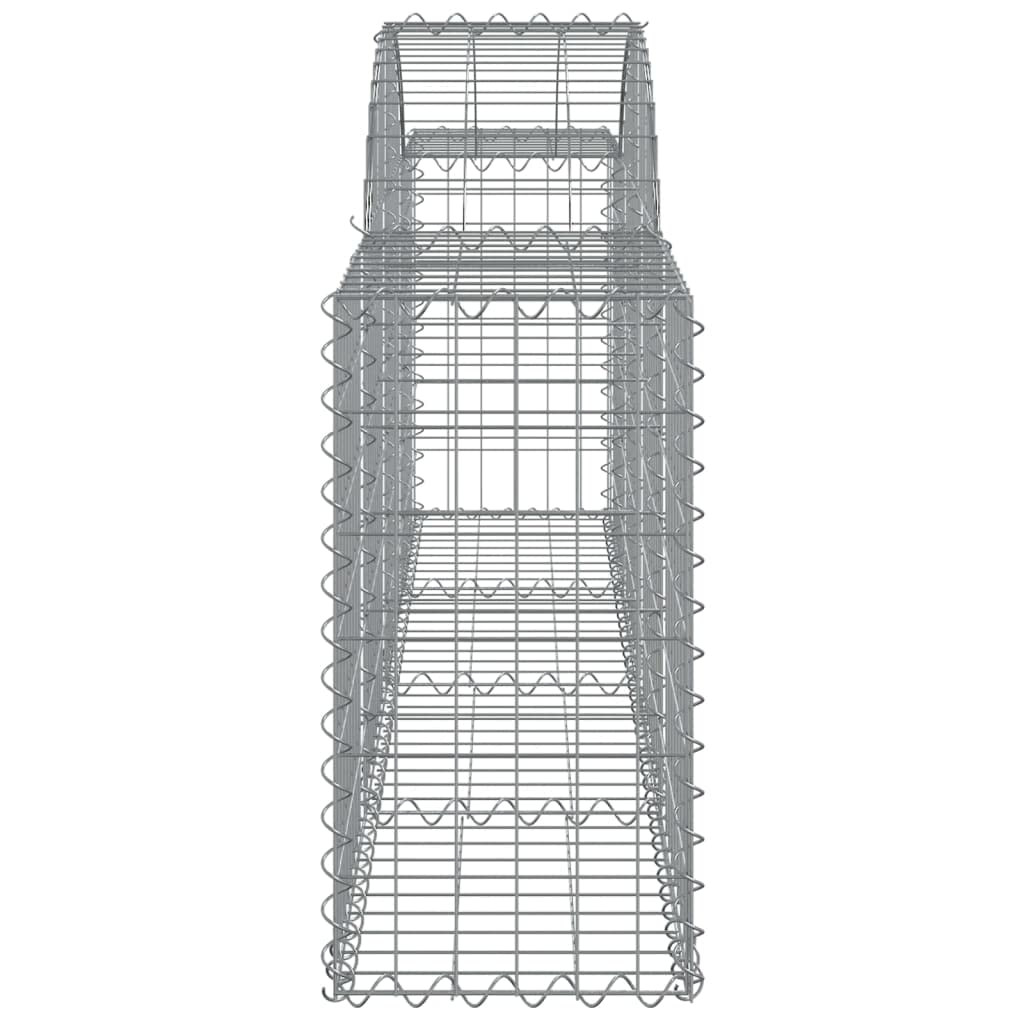 6 Cesti Gabbioni ad Arco 200x30x60/80 cm Ferro Zincato | Divisori decorativi per giardino e patio, ideali come barriere fonoassorbenti e recinzioni in pietra.