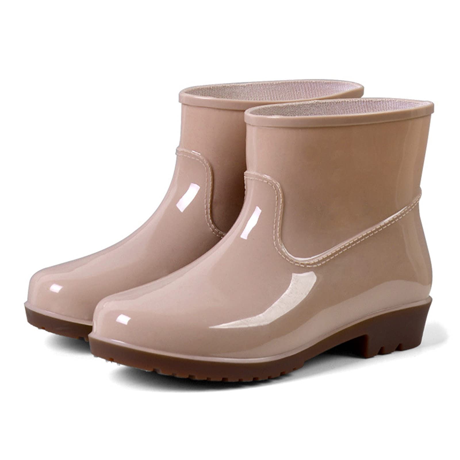 Ankle Rain Boots for Women Womens Short Ankle Rain Boots Waterproof Wide Calf Garden Shoes Lightweight Anti-Slipping Rubber