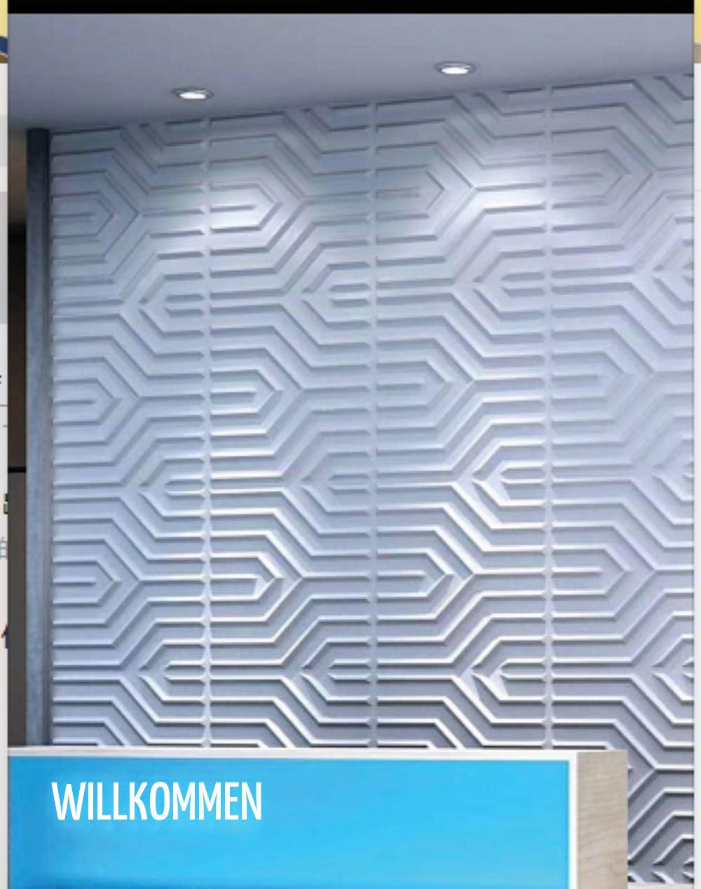 Art3d Wandpaneele PVC geometrisches Matt-Design, mattweiß, 50x50 cm, 12 Stk