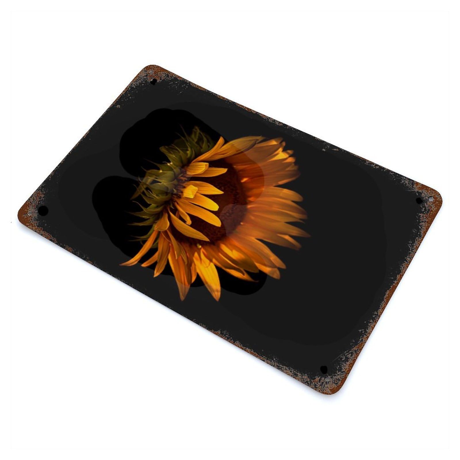 Sunflower Rusty Metal Tin Sign 11.8"x7.9", Ideal for Farmhouse, Kitchen And Entryway Decor