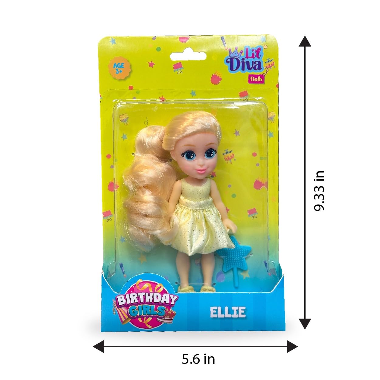 Lil Diva Dolls 6" Ellie Fashion Doll for Girls |Soft Movable Body with Realistic Features|Birthday Gift for Kids 3+ Years |Early Learning Toy for Girls | Ideal Gift for Birthdays & Special Occasions 4