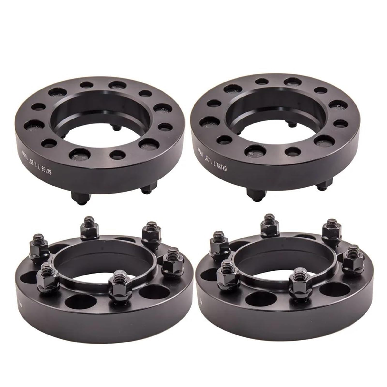 Distanziali Ruota Richeer 5,1 Cm - Forati 6x139,7 - Foro Centrale 106mm - Per Tacoma 4Runner Tundra FJ Cruiser GX470 - 4 Pezzi Con Dadi E Borchie 12x1,5
