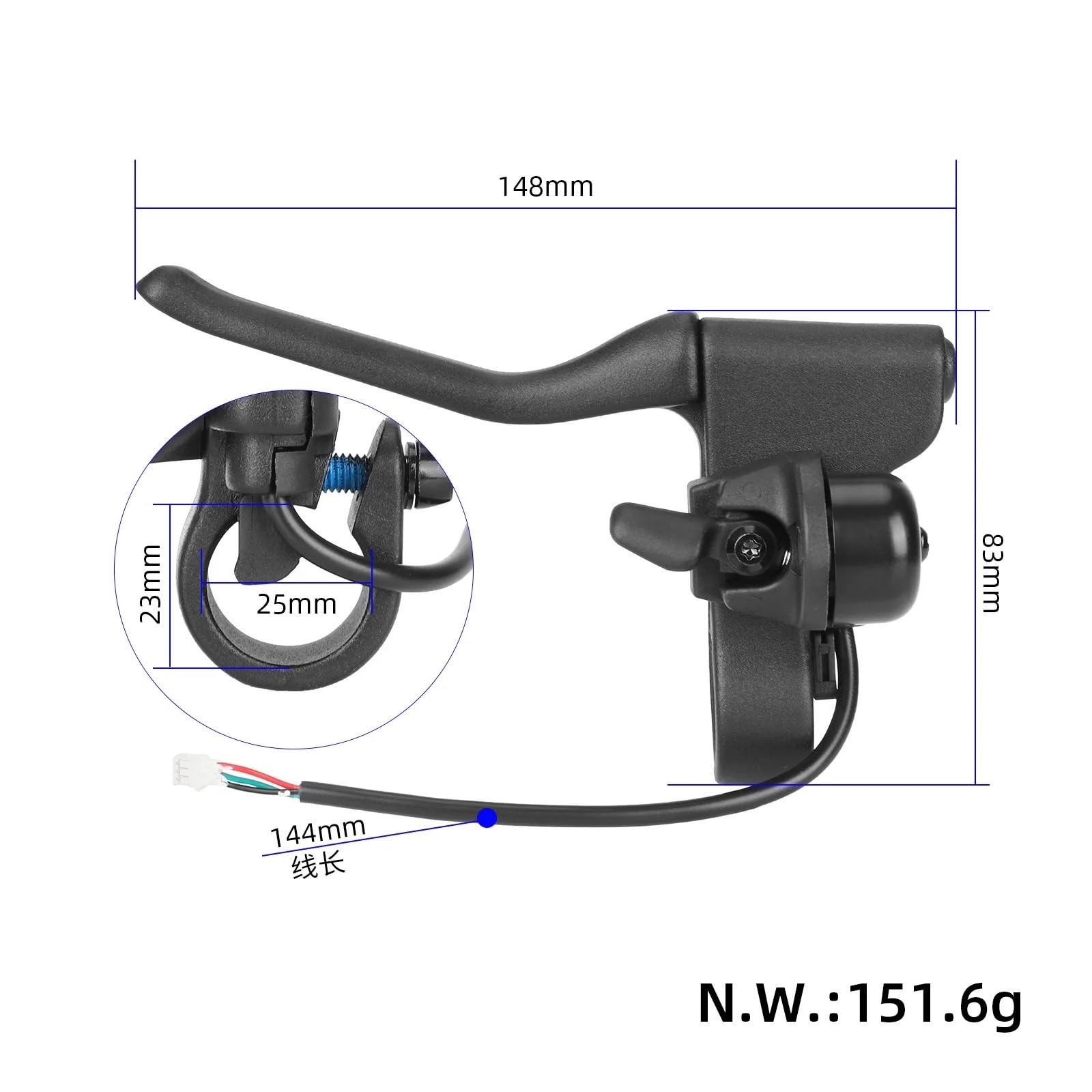 Poignée de Frein avec Sonnette for Trottinette électrique Xiao-mi M365 1s Pro Pro2, pièces de Rechange