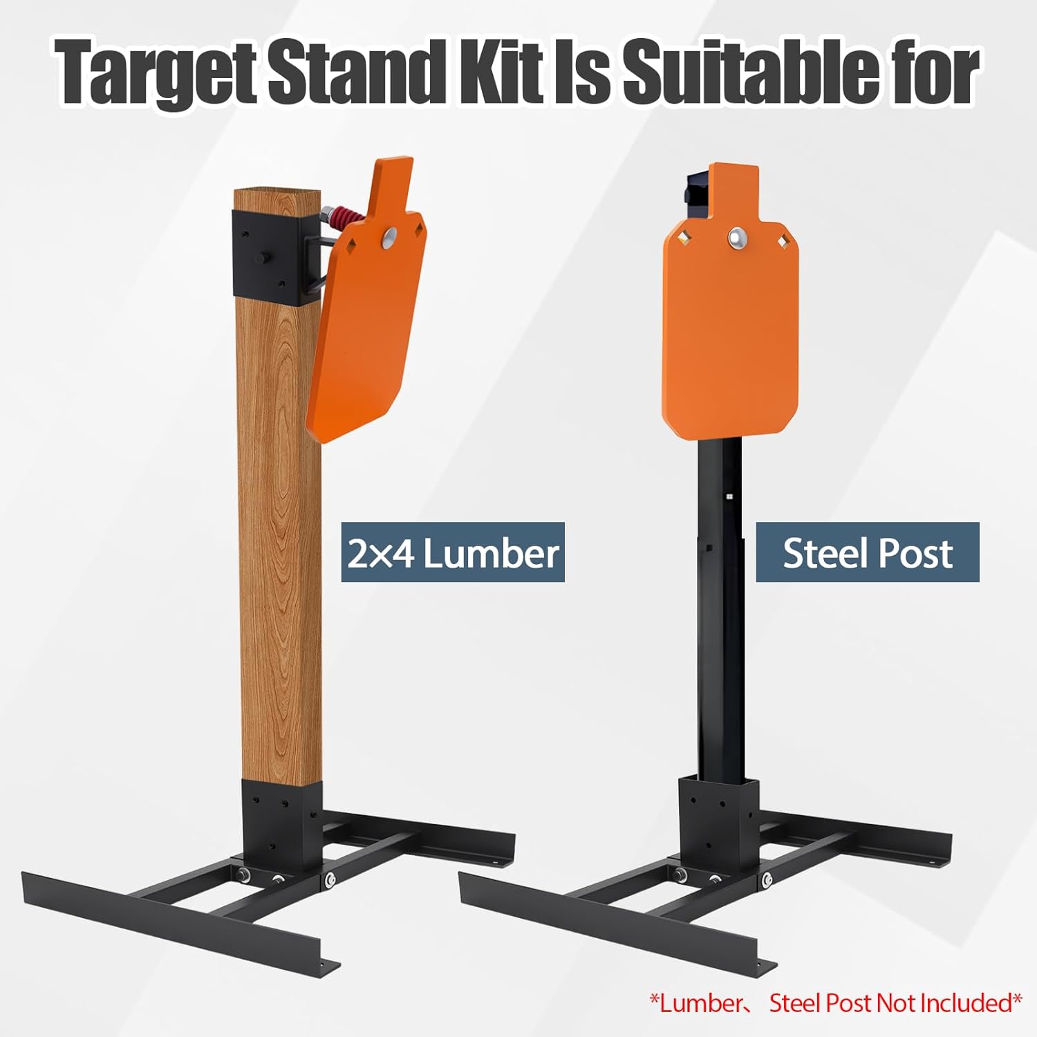 Target Stand System-AR500 3/8 inch Thick,7"x12" Hostage Reactive Steel Targets with 2x4 Target Stand Kit Shooting Range & Training