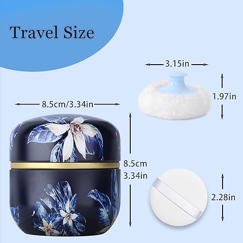 Miniatura 2 de Soplo de polvo corporal y recipiente, contenedor de polvo corporal vacío portátil de 3.15 pulgadas para polvo suelto para mujeres bebés, caja de