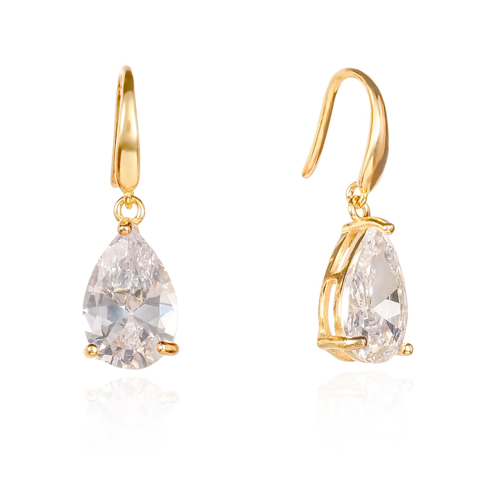 namana 925 Sterling Silber Tropfenohrringe für Damen und Mädchen, Tropfen-Ohrhänger für Frauen mit birnenförmigen Farbsteinen, Gold- oder Silberohrringe mit Geschenkbox