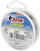 Vista 12 de Alambre de pesca americano Surflon recubierto de nailon 1x7 de acero inoxidable, línea líder de pesca para agua salada, prueba de 10 libras - prueba