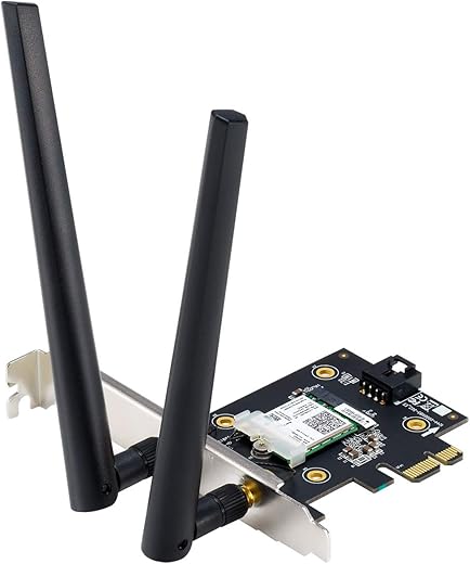 ASUS PCE-AX3000 Dual Band PCI-E WiFi 6 (802.11ax). Supporting 160MHz, Bluetooth 5.0, WPA3 Network Security, OFDMA and MU-MIMO