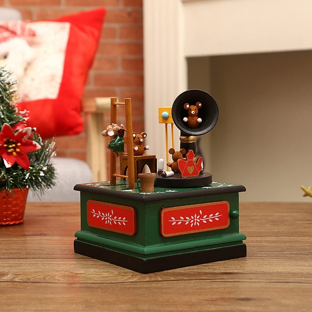 Carillon Decorazioni Classic Music Box Phonograph Modello Meccanico Casella musicale Retro Scatole di musica for ragazzi Ragazze Compleanno Regalo di Natale Decorazioni for la casa Carillon Battesimo