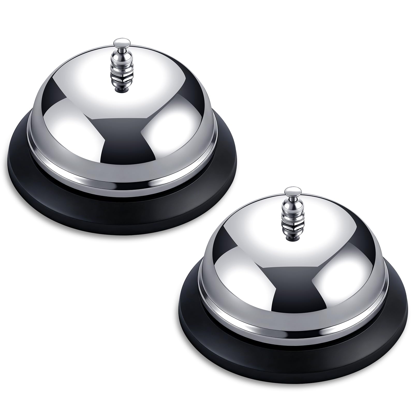 2-Pack Call Bell, 3.3Inch Stainless Steel Service Bell, Clear Loud Sound for Restaurant Hotel School Store, Durable Easy Clean-image-33