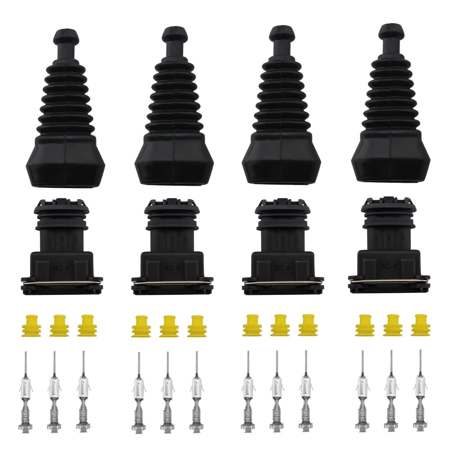 Connecteurs Injecteur Diesel EMSea - Lot De 4 - Compatible Mercedes Sprinter 13816706 - Étanches 2 Broches