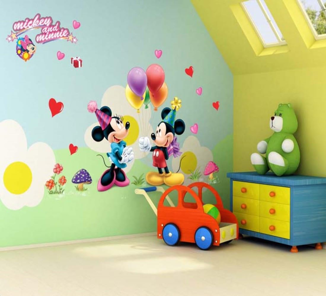 Indian Royals Multicolor Micky Mouse Design Self Adhesive Peel and Stick Wall Sticker for Home and Wall décor - Waterproof and Removable Sticker (45 CM X 60 CM)-image-20