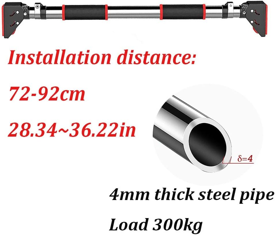Hua Portable Telescopic Horizontal Bar, Door Frame 72 92cm/28.34~36.22in, Strength Training Equipment for Men and Women, 200kg Load
