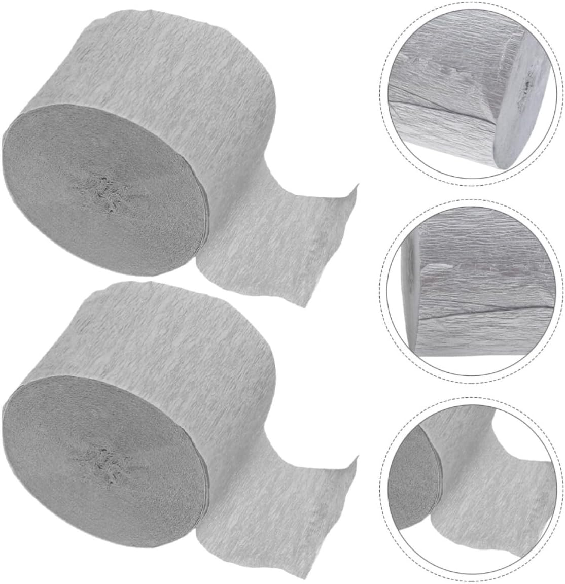 PRETYZOOM Silver Crepe Paper Streamers Easy to Rolls for Party Decorations Creative Crafting Potential with Sturdy Paper Material for Home Parties