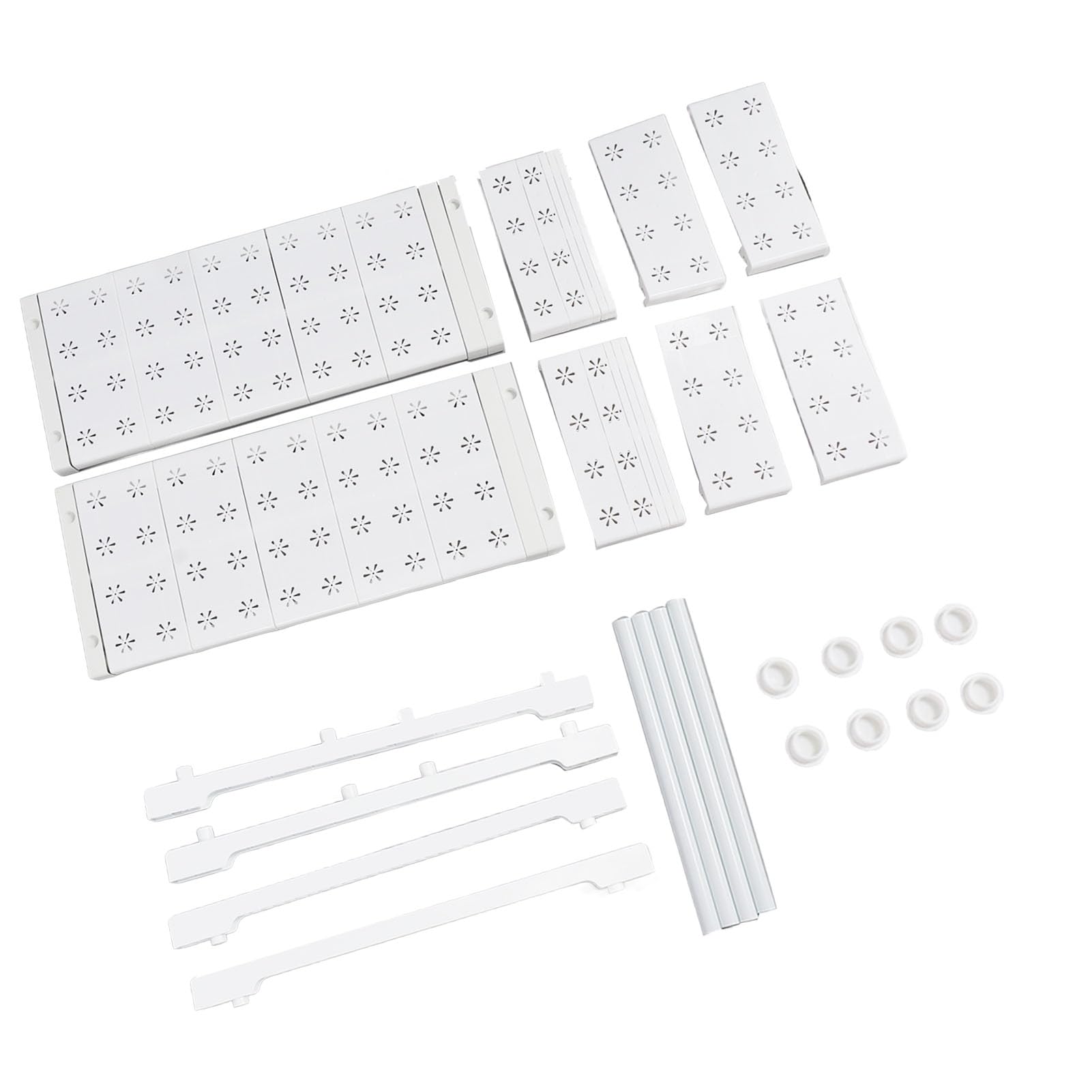 Półka do Szafy Rozkładany Organizer Regulowany Stojak do Przechowywania do Szafek i Szaf Stal Węglowa szerokość 48 Cm 18 Sztuk Części (Długość 67-88 cm / 26,4-34,6 cala)
