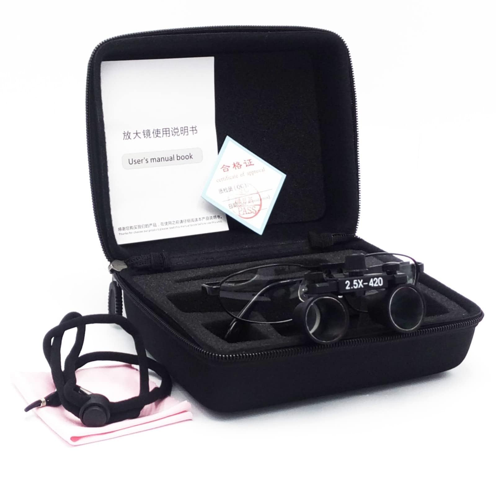 Lupas binoculares quirúrgicas dentales 6X Lupa dental médica aumento distancia trabajo 550 500 420 340 mm 2.5X