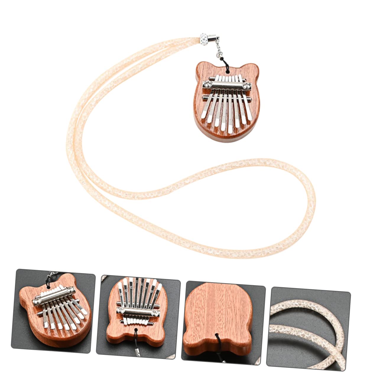 TOYANDONA 3kawałki Miniaturowa Kalimba z Drewna Instrument Muzyczny Do Gry Domu Etui i Ergonomiczny Kształt Dla Łatwego Odtwarzania Melodii