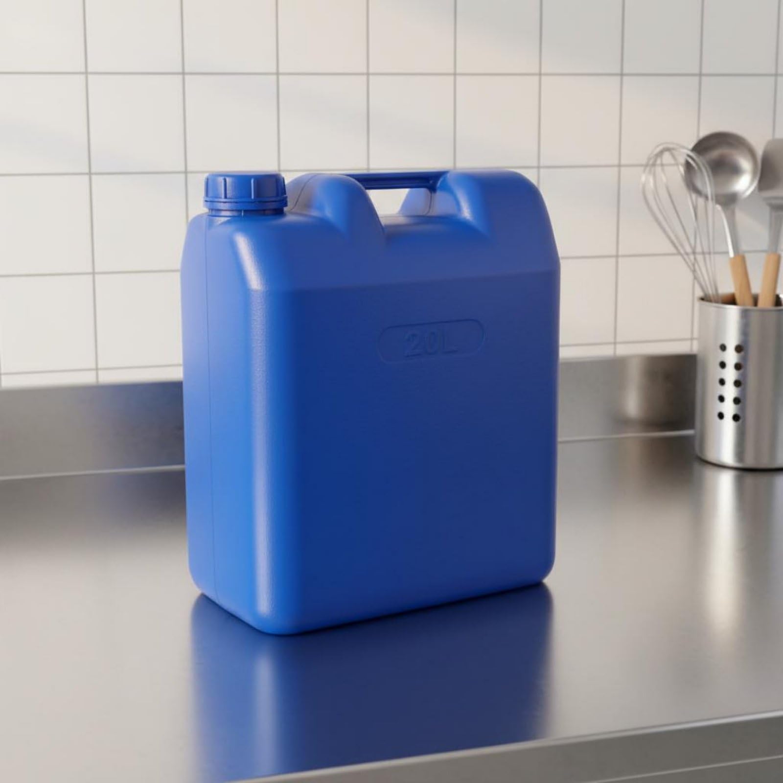 Contenitore Quadrato Piatto per Liquidi Alimentari Sigillato Resistente Pressione Trasportabile Adatto per Campeggio Cucina Magazzino, Bianco, 25L Largo Extra-spesso 1-2