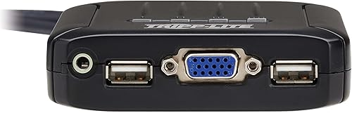 Miniatura 7 de Tripp Lite Conmutador KVM de 4 puertos con cables VGA incorporados Audio y USB para teclado, mouse, PC de escritorio, 4 computadoras 1 monitor, Plug