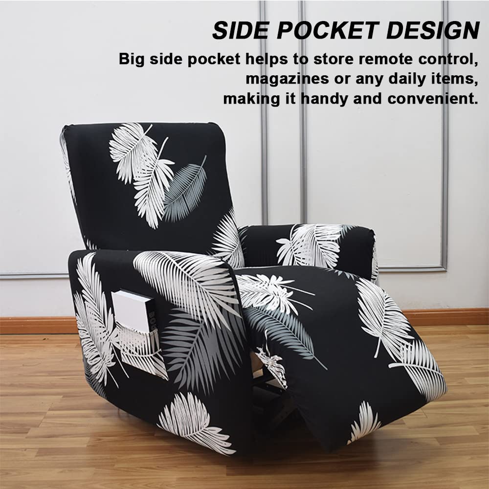 Highdi Copripoltrona Relax Reclinabile Completo 4 Pezzi - Fodera Elasticizzata Con Tasche, Antiscivolo, Lavabile, Colore Cachi, Taglia Unica - 3