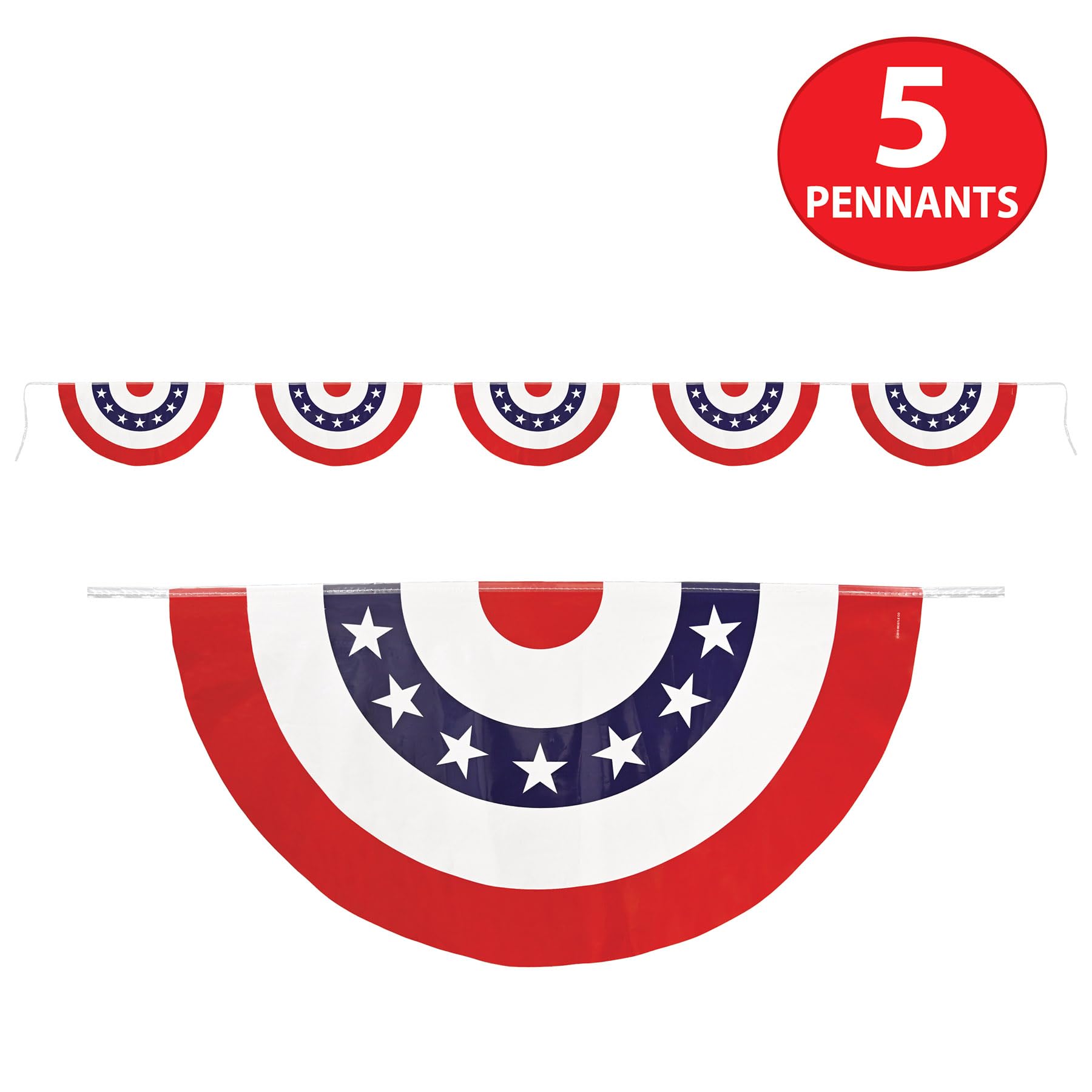 Beistle 59850 Patriotic Bunting Banner, 28 cm x 12 ', rosso/bianco/blu