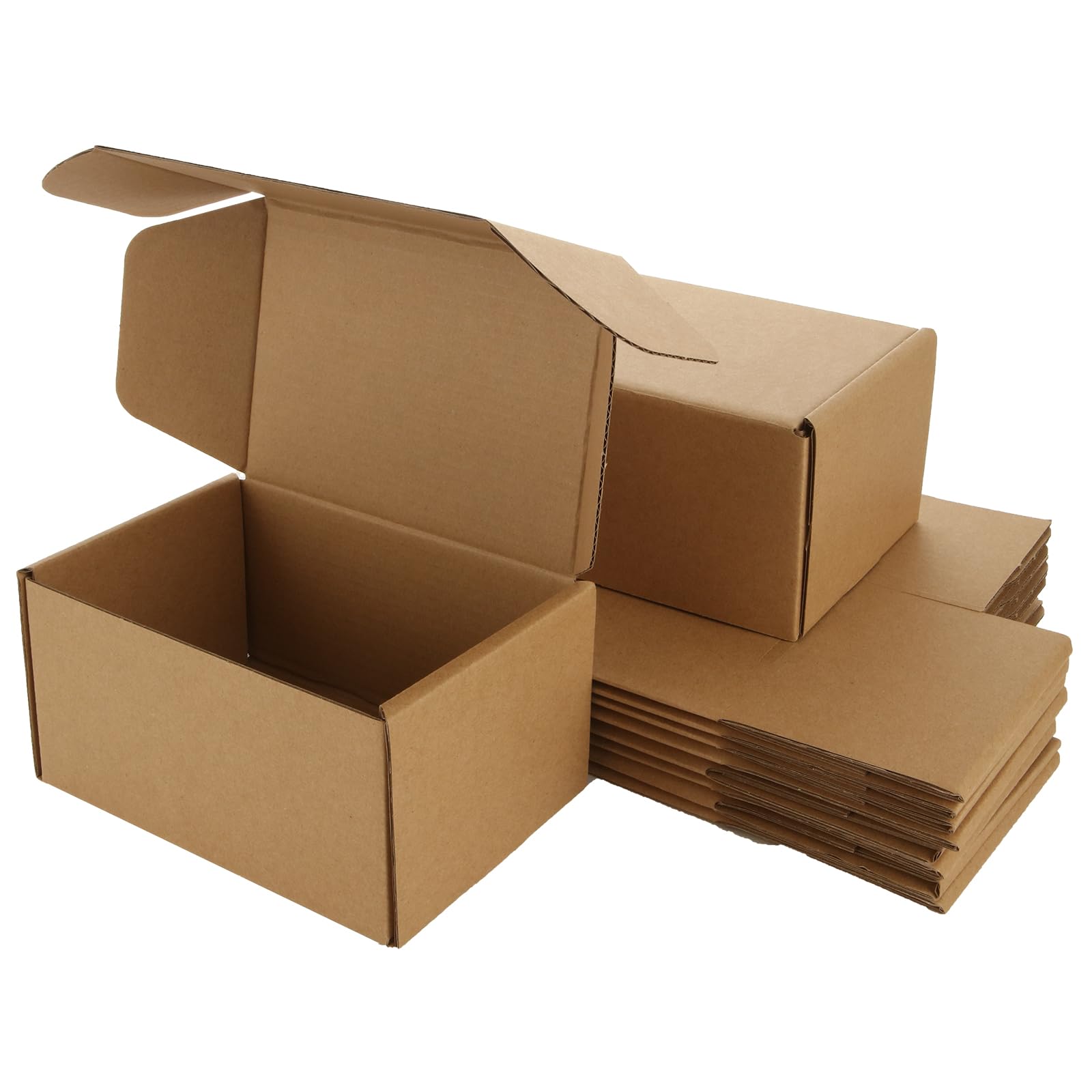 JMIATRY 30 Pack Shipping Boxes, 6x4x3 inches Small Cardboard Gift Boxes, Corrugated Cardboard Postal Boxes for Packing, Brown