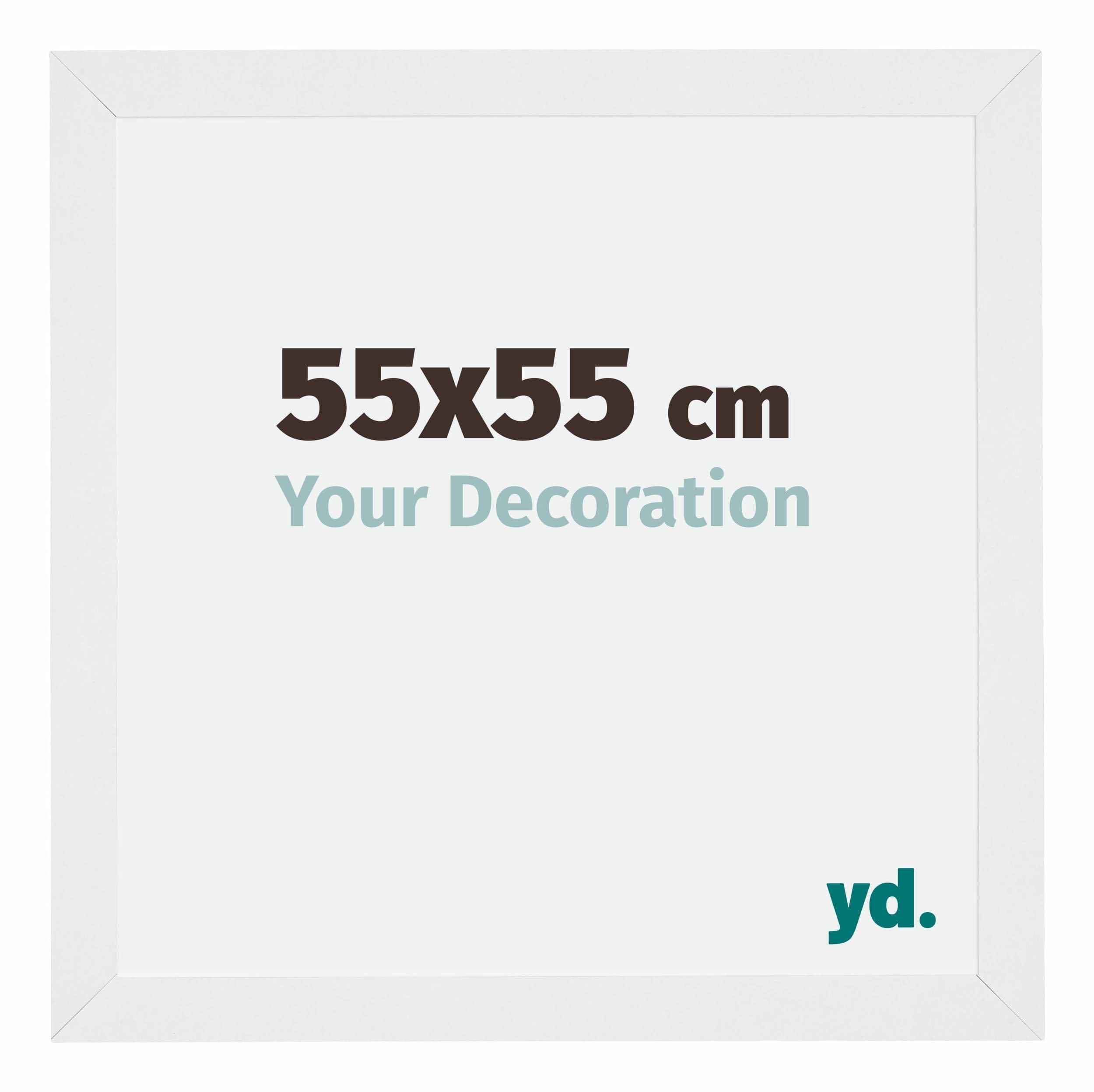Your Decoration - Picture Frame 55x55 cm - White High Gloss - Decorative Wall Frame in MDF with Antireflection - Frame 55x55 - Mura